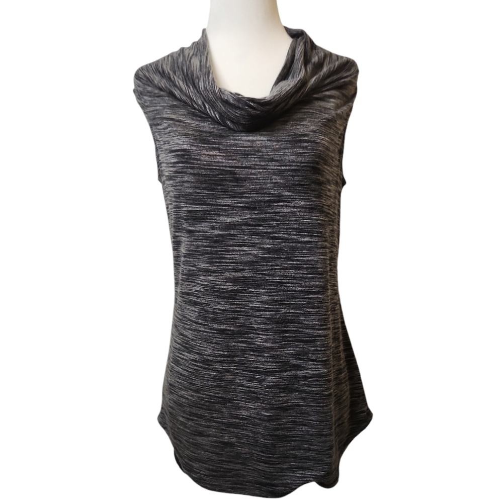 Lisa Rinna Collection Women's Black White Sleeveless Cowl Neck Top Size XXS
